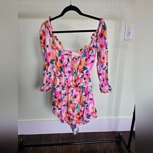 Peach Love California Multicolor Floral Romper